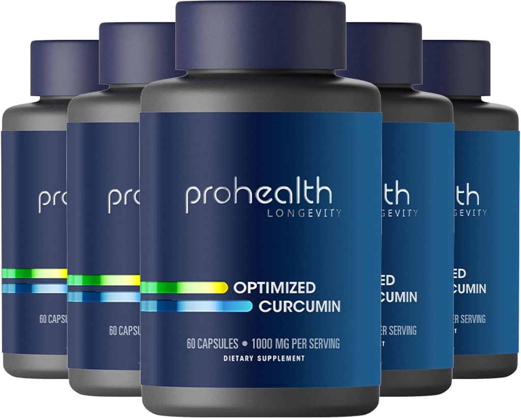 ProHealth Turmeric Curcumin Supplement: 285 Times More Bioavailable - Developed by Neuroscientists. 1000 mg Concentrated Longvida Curcumin Extract Per Serving (60 X 500mg Capsules Per Bottle) (6 Pack)