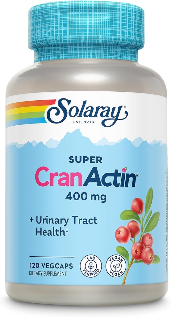SOLARAY Super CranActin Cranberry Extract 400mg Healthy Urinary Tract Support with Added Vitamins