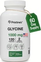 PRISTINE'S Glycine 1000MG Amino Acid Sleep Support Supplement Capsules - 60 Day Supply - Muscle Recovery, Collagen & Kidney Support Supplement - Vegan, Non GMO, Gluten Free