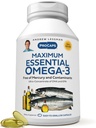 ANDREW LESSMAN Maximum Essential Omega-3 Unflavored, 360 Softgels - Ultra-Pure Omega-3 Fish Oil 1200 mg-High DHA, No Mercury Supplement-Small, Easy to Swallow Fish Oil Capsules