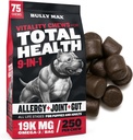 Bully Max Dog Chews & Multivitamin Treats for Puppy & Adult Dogs - 75 Soft Chews, Dog Supplements & Vitamins for All Breeds - Skin, Coat, Brain, Heart, Digestive Health, Immunity, Joint Support