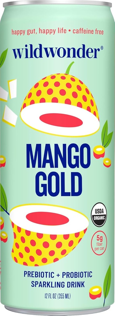 Wild Wonder Organic Mango Gold Prebiotic & Probiotic Drink, 12 FZ
