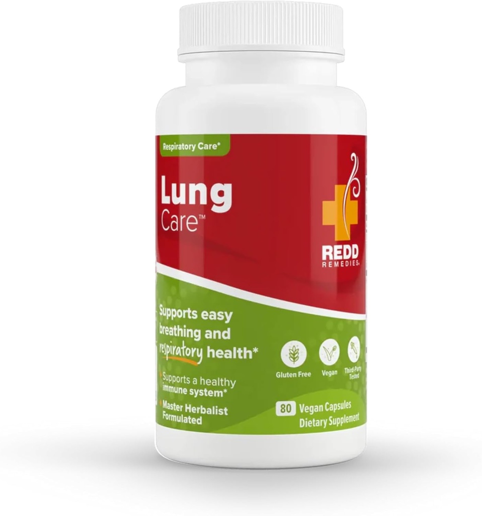 Redd Remedies, Lung Care, Supports Easy Breathing and Respiratory Health, 80 Vegan Capsules