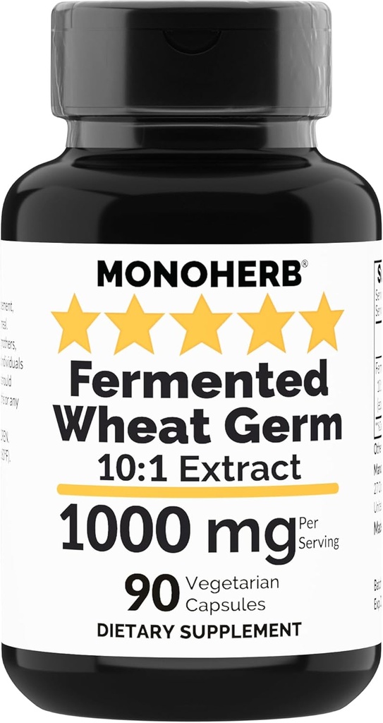 MONOHERB Fermented Wheat Germ Extract 1000 mg - 90 Vegetarian Capsules - Spermidine