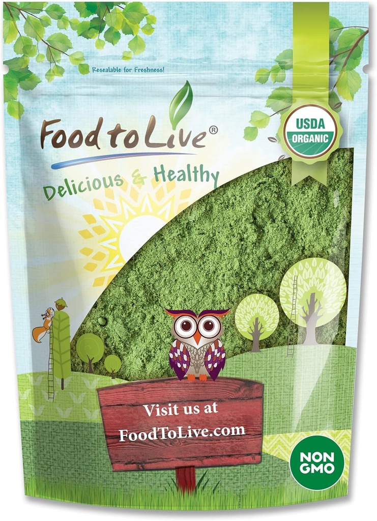 Organic SuperGreens Powder Blend, 1.5 Pounds – Mixed Kale, Moringa, Spirulina, Wheatgrass Powders. Non-GMO, Pure, Vegan, Bulk. Rich in Antioxidants, Chlorophyll. Great for Juices, Smoothies, Baking