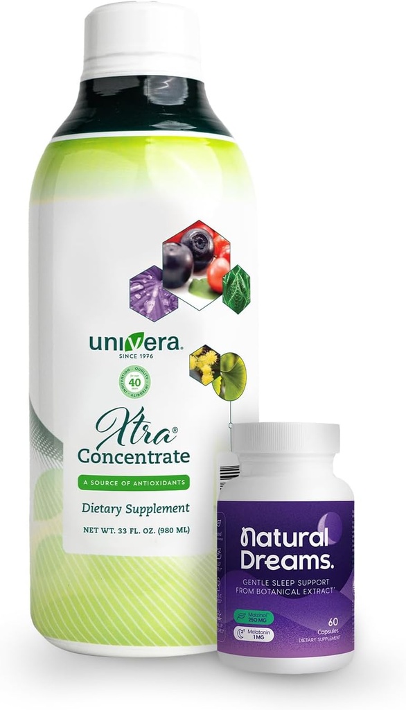 Univera Revitalize & Rest Combo Pack for Enhanced Wellness, Natural Energy for Day, Deep Sleep at Night with Xtra Concentrate & Natural Dreams