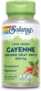 SOLARAY Cayenne Pepper 450 mg | 100,000 Heat Unit | Healthy Digestion, Circulation, Metabolism & Cardiovascular Support | Non-GMO | 100 VegCaps