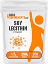 BulkSupplements.com Soy Lecithin Powder - Lecithin Supplement, Nutritional Supplement, Food Grade - Gluten Free, 1.2g per Serving, 250g (8.8 oz) (Pack of 1)