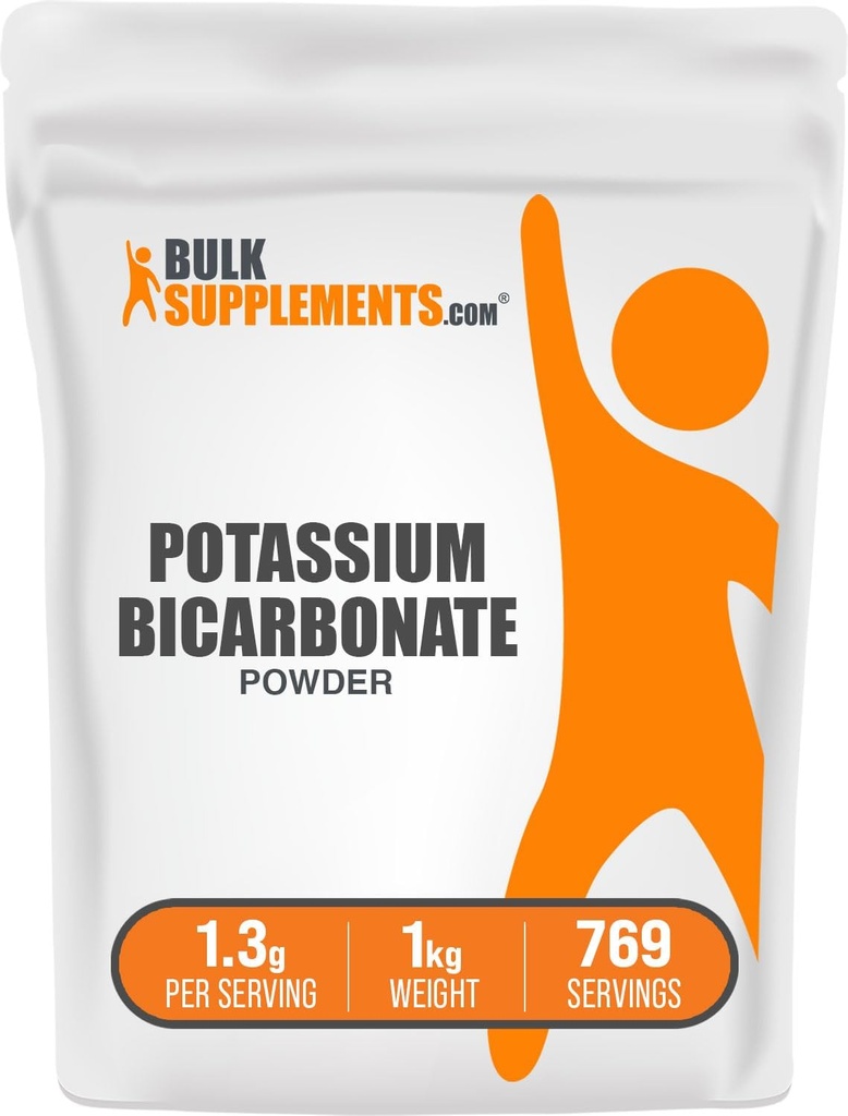BulkSupplements.com Potassium Bicarbonate Powder - Potassium Bicarbonate Food Grade, Mineral Supplement - Gluten Free, 1.3g per Serving, 1kg (2.2 lbs) (Pack of 1)