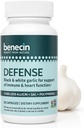 Benecin Defense 1500 mcg Stabilized Allicin per Capsule | Plus high Amounts of SAC & Polyphenols from Black Garlic | Powerful Support of Immune & Heart Function Vegetarian Caps (1 Count (Pack of 60))