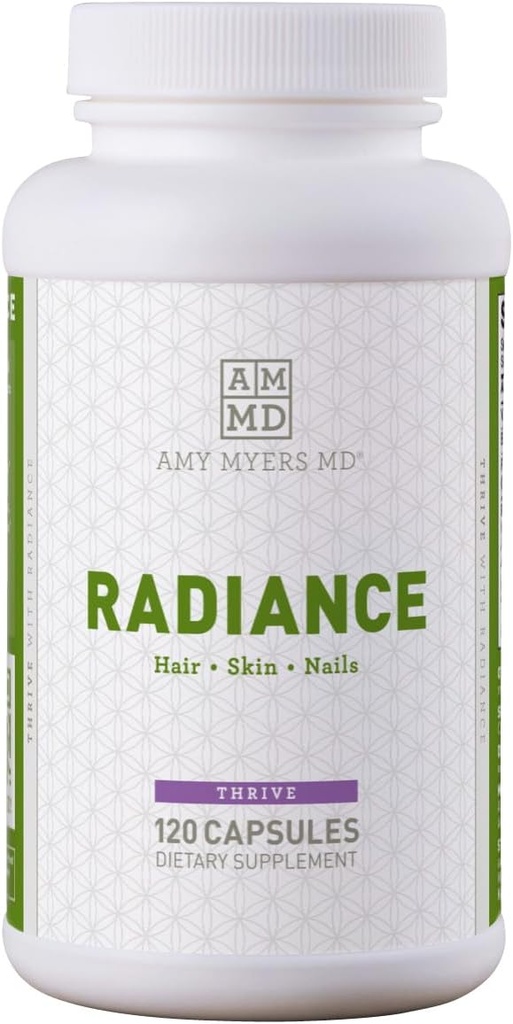 Amy Myers MD Hair Skin and Nails - Supports Strong Hair, Radiant Skin & Healthy Nails - L-Proline, Horsetail, Hyaluronic Acid - Gluten-Free - 120 Capsules (30 Servings)