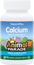 NaturesPlus Animal Parade Calcium, Vanilla Sundae Flavor - 90 Animal-Shaped Chewable Tablets - Promotes Healthy Bones - Vegan, Gluten Free - 90 Total Servings