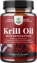 Krill Omega 3 Fish Oil Softgels 500mg - Concentrated Krill EPA & DHA Fish Oil Omega 3 Supplement for Women & Men for Immune Support, Brain & Heart Health - Burpless Fatty Acids Supplement - 30 Count