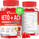 Apple Cider Vinegar Gummies, GLP-1 Support Keto ACV Gummies Max Strength 2000mg Apple Cider Vinegar with Mother, Probiotics & Vitamin B12, for Digestion, Metabolism, Cleanse & Detox Diet, 60 Count