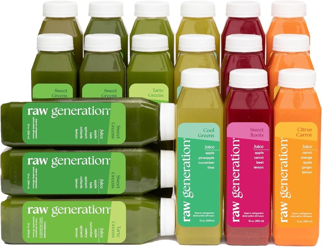 Raw Generation Skinny Cleanse – 3-Day Juice Cleanse for Weight Loss, Detox, Reduced Bloating & Increased Energy – 18 Cold-Pressed Juices to Crush Cravings & Reset Your Diet