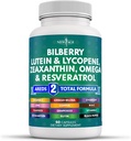 NEW AGE Eye Health Vitamins with Bilberry Lutein & Zeaxanthin Lycopene Resveratrol Grape Seed Astaxanthin - Eye Vitamin - 60 Count