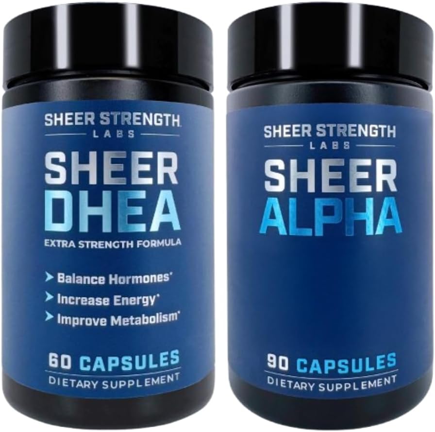 DHEA Supplement for Men + Sheer Alpha - Ultimate T Boosting Stack for Men