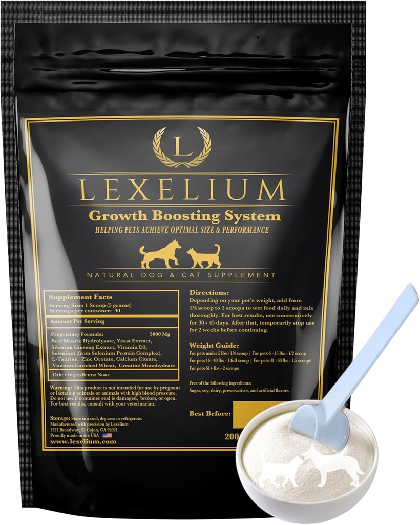 Weight Gainer Supplement for Dogs & Cats - Muscle Building & Appetite Stimulation - 100% Natural Pet Supplement to Add Weight & Increase Immunity in Puppies and Kittens -200g