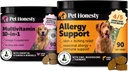 10 in 1 Multivitamin + Allergy Support Soft Chew Supplement Bundle - Skin & Seasonal Pollen Allergies - Itch Relief for Dogs - Joint, Digestive, Heart, Skin, Coat & Immune Support Vitamin