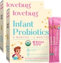 LOVEBUG Infant Probiotics 0-6 Months - USDA Organic Probiotics for Babies, Supports Baby Gas, Colic, Diarrhea and Newborn Constipation Relief, Allergen & Sugar Free, Tasteless Powder, 60 Pack