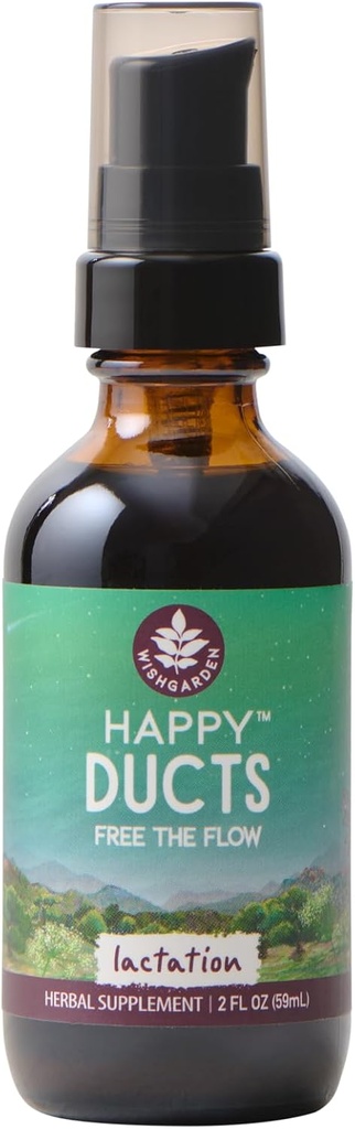 WishGarden Herbs Happy Ducts Lactation Support - Clogged Milk Duct Relief Supplement, Herbal Breastfeeding Support Supplement Tincture for Breast Engorgement Relief and Clogged Milk Ducts, 2oz
