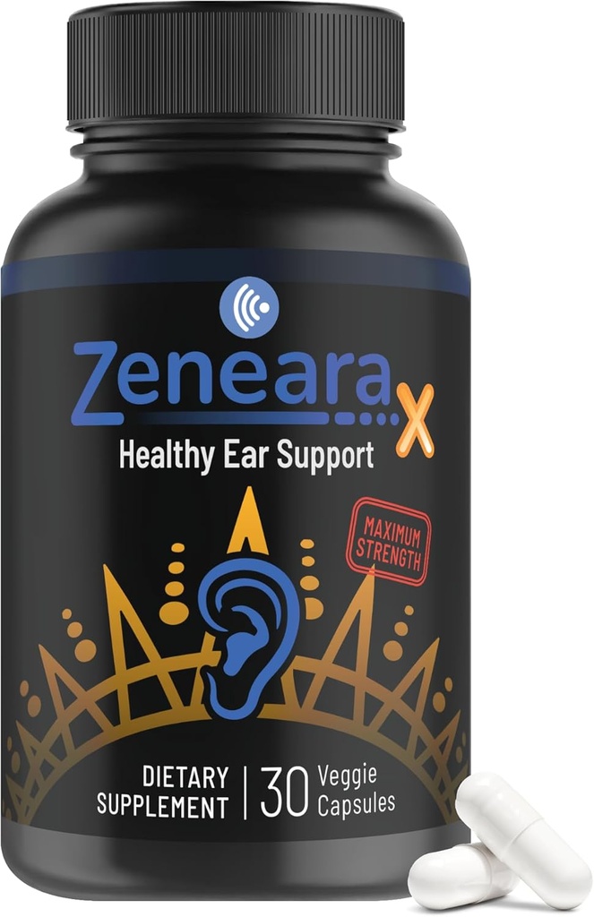Ear Health - Maximum-Strength Focus Supplement Promotes Calmness, 30 Veggie Capsules