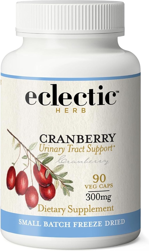 ECLECTIC INSTITUTE Raw Fresh Freeze-Dried Non-GMO Cranberry | Urinary Tract Support | 90 CT (300 mg)