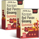 Korean Red Panax Ginseng Supplement Gummies - 180 Count