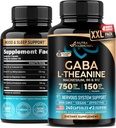 GABA L-Theanine 900 mg - Made in USA - Magnesium | Vitamin B6 - Calm, Sleep, Relaxation & Mood Support - 750 mg Gamma AminoButyric Acid, 150 mg L-Theanine - Non-Habit Forming, Vegan - 240 Capsules