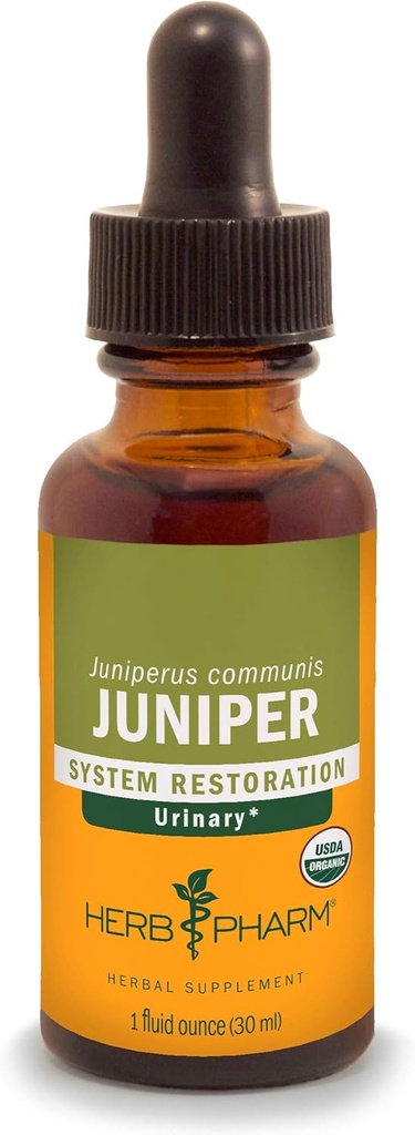 Herb Pharm Certified Organic Liquid Extract for Urinary System Support Juniper 1 Fl Oz