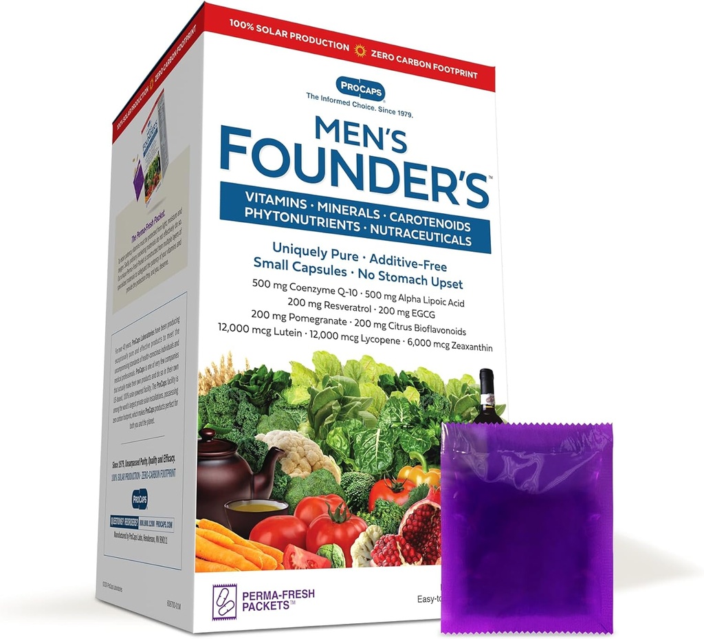 ANDREW LESSMAN Multivitamin-Men's Founders 30 Packets - More Than 40 Nutrients Plus High Potencies of All Essential Vitamins, Minerals, Phytonutrients, Carotenoids. Easy-to-Swallow. No Additives