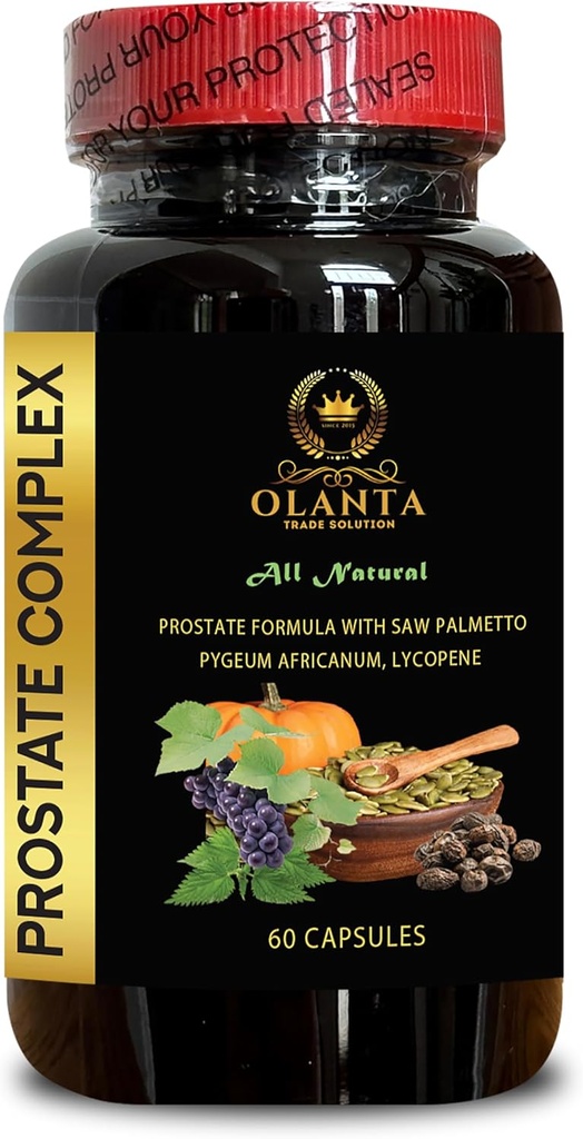 Generic Natural Prostate Complex - Saw Palmetto Extract, Grape Seed Extract Prostate, Organic stinging Nettle Root, Lycopene, Pumpkin Seed Extract - 1 Bottle