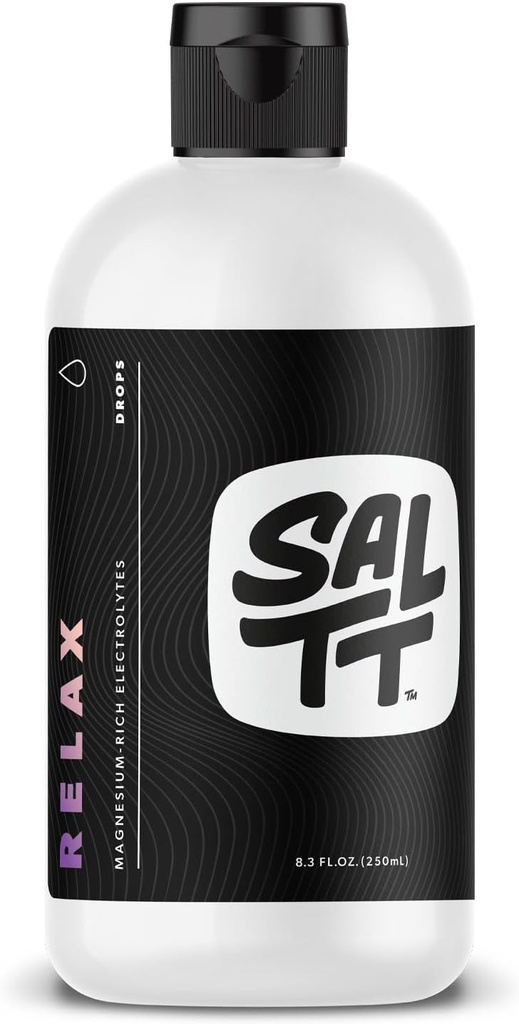 SALTT Relax Magnesium Drops - Ionic Magnesium Chloride w/Sodium, Potassium, Electrolytes - Trace Minerals Drops - Gluten Free, Sugar Free, Keto Friendly - from Utah's Great Salt Lake - 8.3 Fl Oz