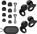 Hearprotek Ear Plugs for Sleeping, 2 Pairs Ear Plugs for Sleep Noise Reduction Ear Protection-Reusable Soft Hearing Protection earplugs for Ear Tinnitus Relief,Misophonia,Snoring,Work,Travel(Black)