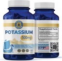 Potassium Citrate Capsules – High-Potency 500mg Potassium Per Serving | Supports Muscle Function, Electrolyte Balance & Heart Health | Vegan, Non-GMO| 1 Bottle, 120 Capsules