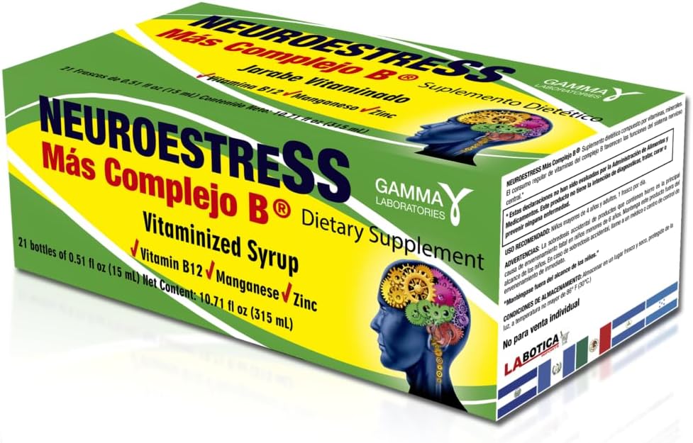 Plus B Complex Dietary Supplement - Vitamin C, B1, B2, B3, B5, B6, B12, Potassium, Manganese, Iron, Magnesium, Zinc - Supports Central Nervous System - 1 Bottle Daily Dose