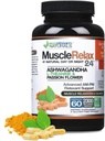 Relaxant - Muscle Relax 24/7 - Large 2,300 Milligram Day/Night Use Capsules Maximum Strength Support - with Valerian, Passion Flower, Magnesium