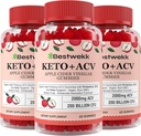 Apple Cider Vinegar Gummies, Max Strength 2000mg ACV Gummy with Probiotics, B12 and Keto Support, For Digestion, Metabolism, Detox, Gut & Immune Health, Gelatin-Free, Non-GMO, 180 keto acv gummies