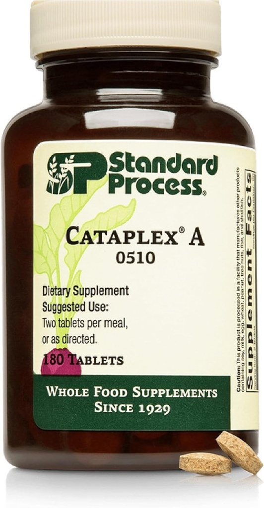 Standard Process Cataplex A - Supports Eye Health & Mucous Membranes - Supports Healthy Vision & Provides Antioxidant Vitamin A - Non-Dairy & Non-Soy - 180 Tablets