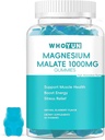 Magnesium Malate Gummies 1000mg, Enhanced Absorption Magnesium Chewables Supplement with Malic Acid for Energy Boost & Muscle Health, 60 Count