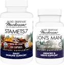 Host Defense Bundle with Stamets 7, 120 Count & Lion's Mane Capsules, 30 Count - Support Immune Health & Function - Support Brain Health, Memory & Focus*