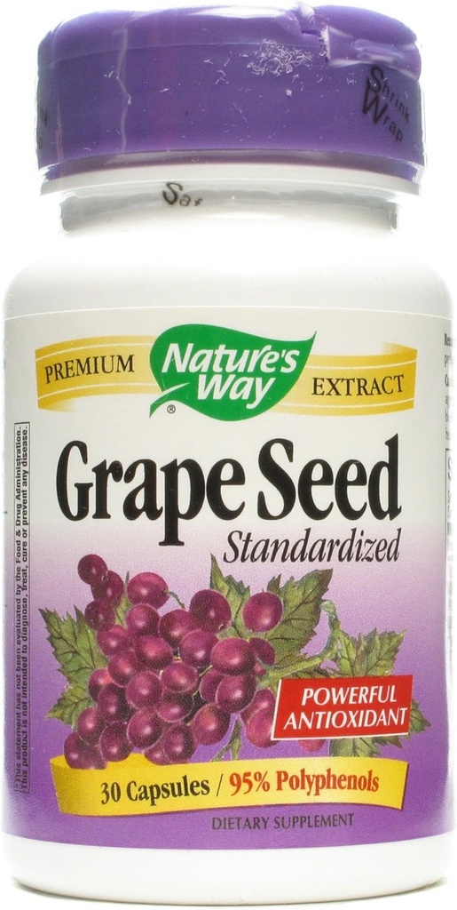 NATURES WAY, GRAPE SEED EXTRACT, STANDARIDZED, 30 CT