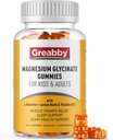 Magnesium Glycinate Gummies for Kids & Adults - Magnesium Glycinate 300mg Chewable Supplement - Promotes Sleep, Muscle, Relaxation (60Count)