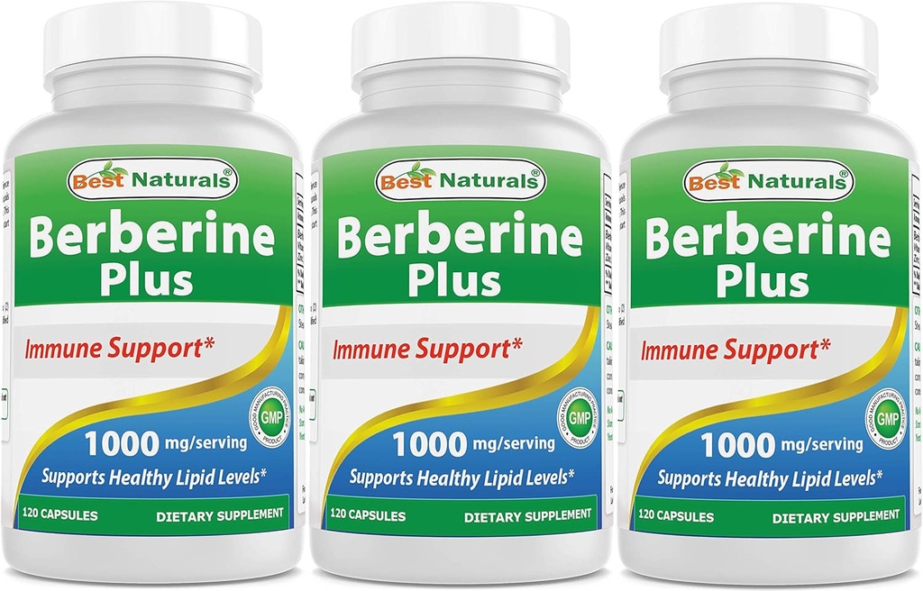 Best Naturals Berberine Plus 1000 mg/Serving 120 Capsules - (Pack of 3)