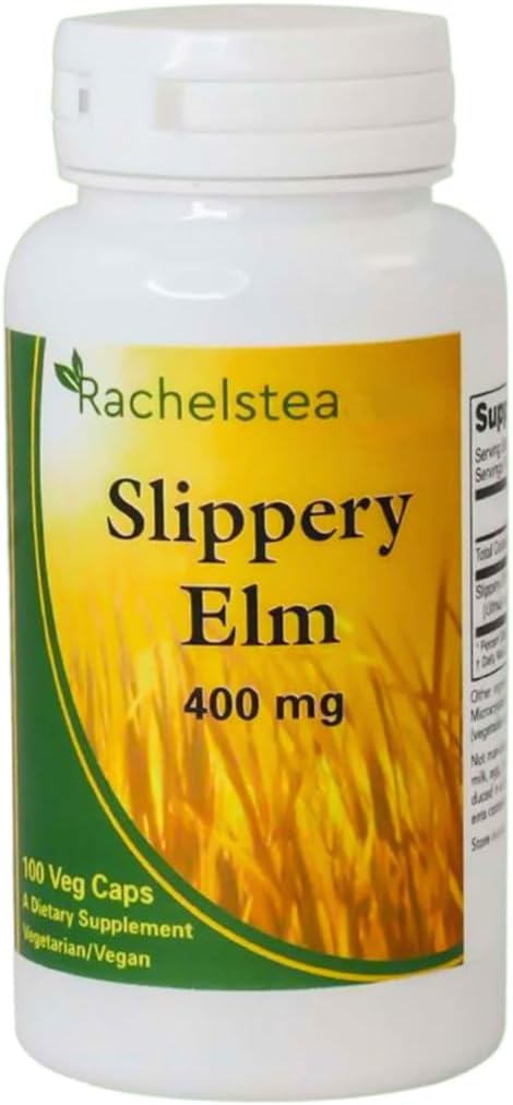 Slippery Elm: 400 Mg, 100 Capsules GI Coat Rachel's Tea Brand