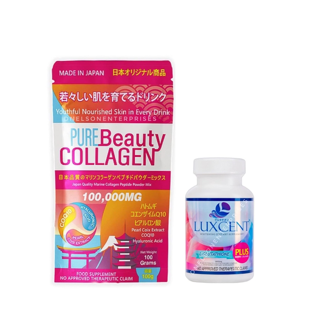 & Luxcent Glutathione Caps Duo, Japan Made & Formulated - 1 Month Supply