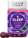 OLLY Sleep Gummy, 3 mg Melatonin, L-Theanine, Chamomile, Lemon Balm, Sleep Aid, Blackberry - 70 Count
