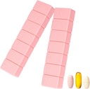 Sanderala 2Pack Weekly Pill Organizer, Extra Large 7 Days Pill Cases, Daily Pill Box for Fish Oil, Calcium Tablets Supplements and Other Vitamin Pills