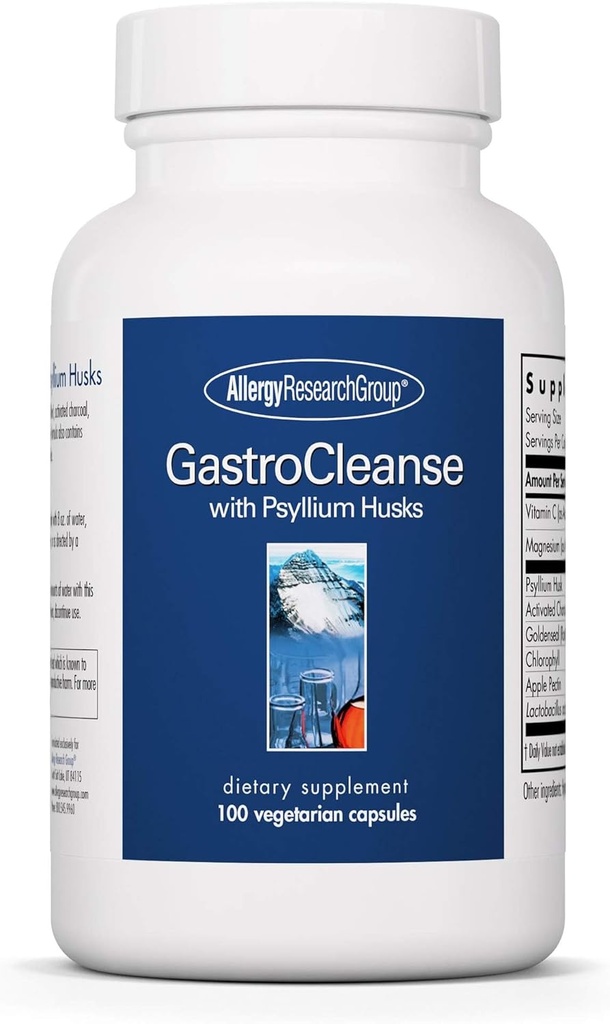 Allergy Research Group Gastro Cleanse Supplement - Gut Cleanse Detox, Constipation Relief for Men & Women, Colon Cleanse, Magnesium - 100 Count