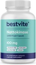 BESTVITE Nattokinase 100mg (2000 FU) (120 Vegetarian Capsules) - No Stearates - Vegan - Non GMO - Gluten Free